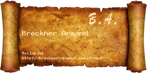 Breckner Armand névjegykártya